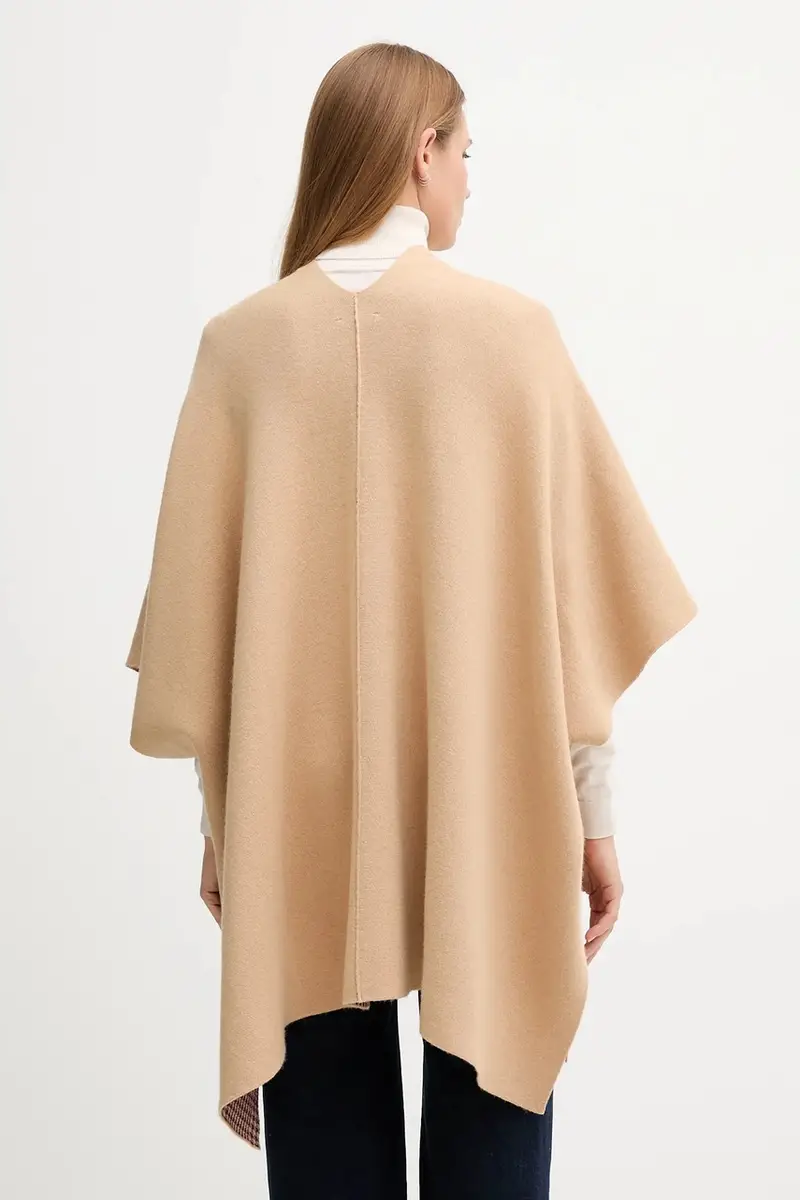 cardigan con lana reversibile colore beige 112HEU01N miniatura 3