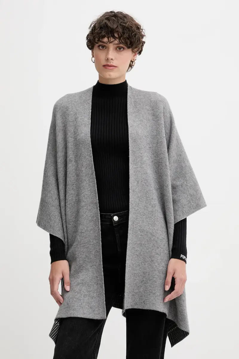cardigan con lana reversibile colore grigio 112HEU01N