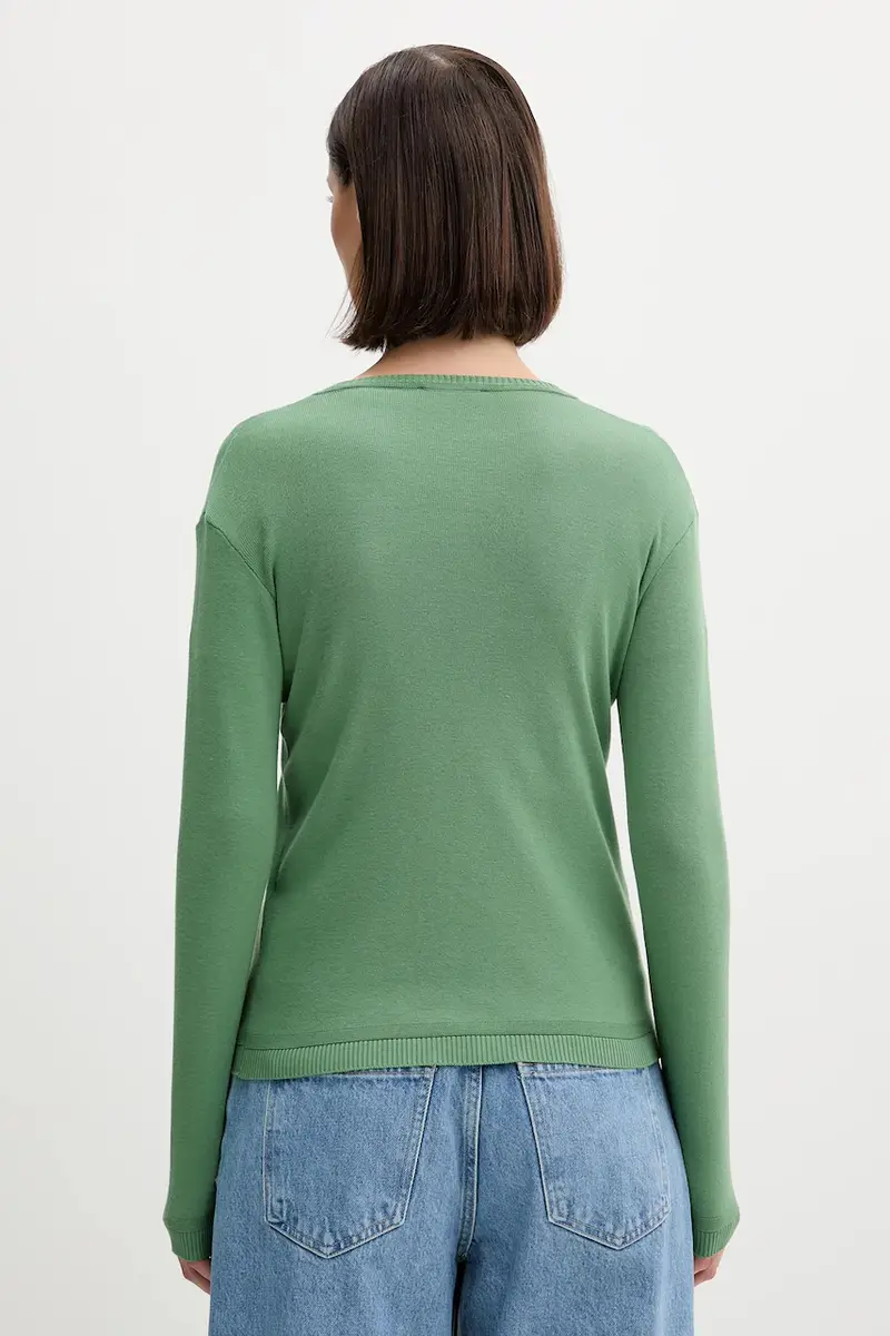 cardigan in cotone colore verde 1091D5558 miniatura 3