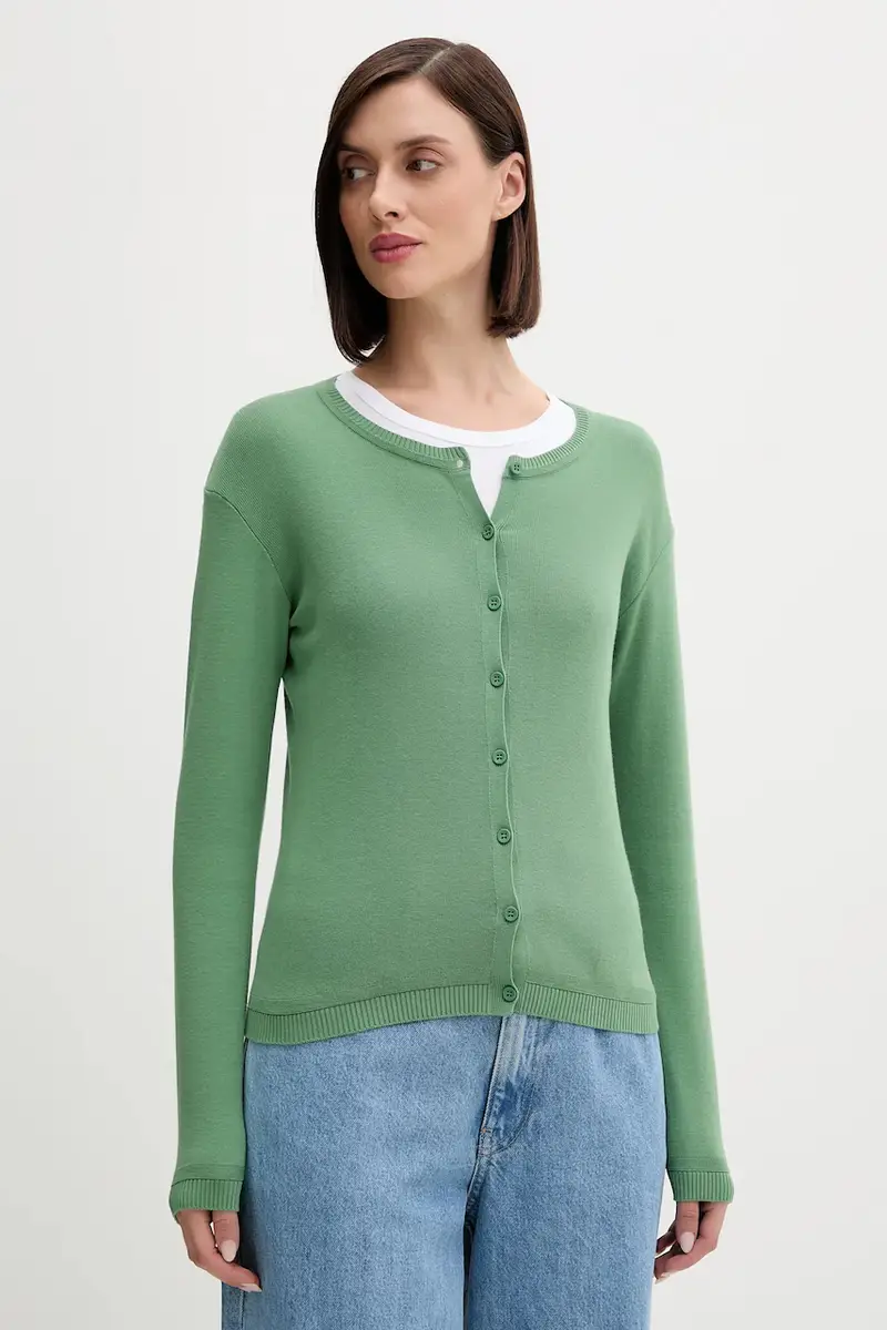 cardigan in cotone colore verde 1091D5558