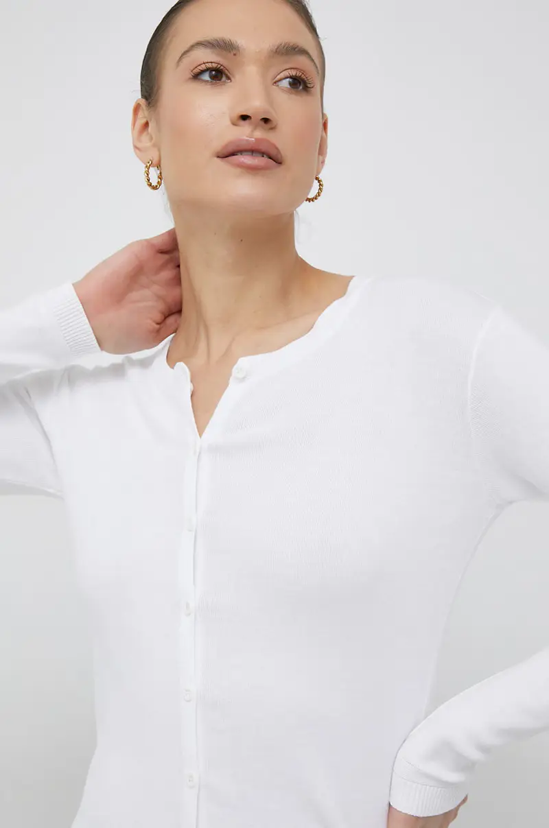 United Colors of Benetton Cardigan Donna Bianco 3576456 miniatura 4