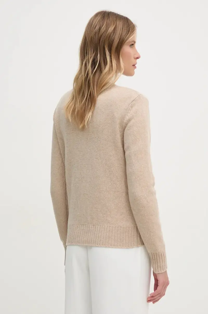 cardigan in lana colore beige 103ME500L miniatura 3