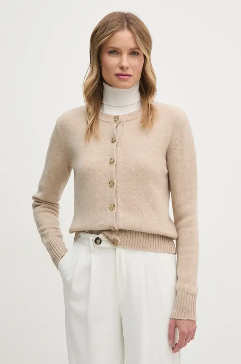 cardigan in lana colore beige 103ME500L