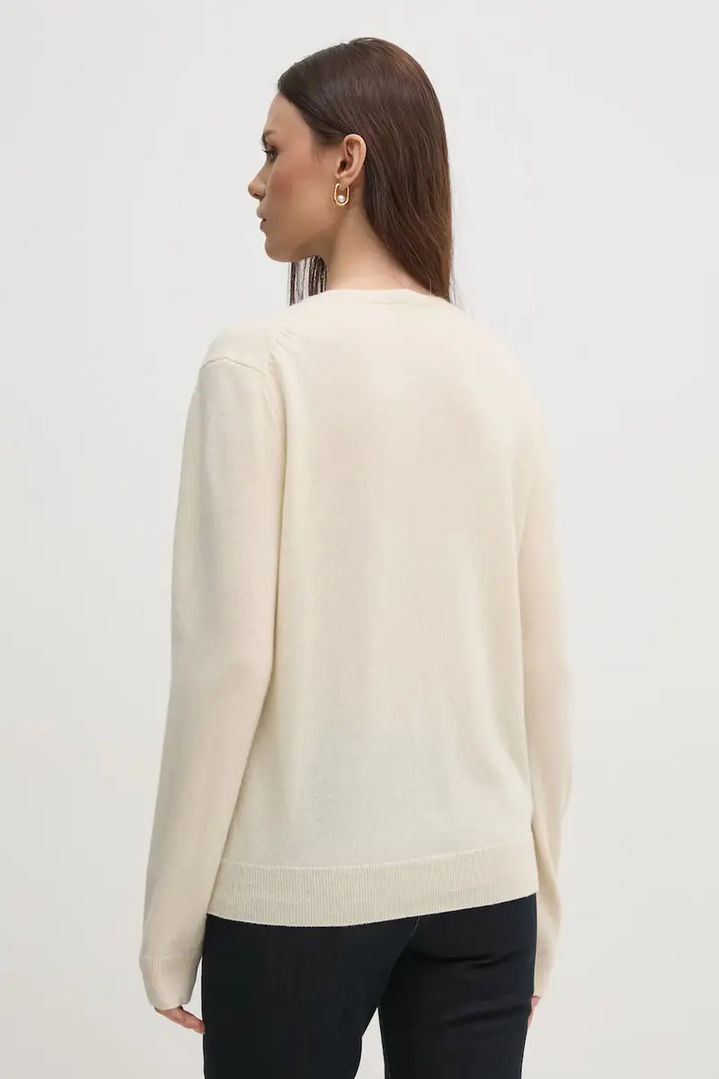 cardigan in lana colore beige miniatura 3