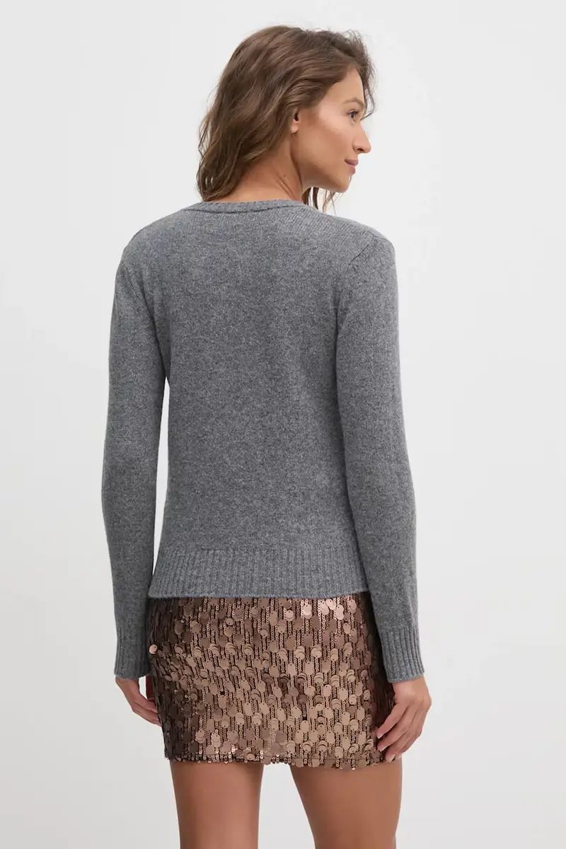 cardigan in lana colore grigio 103ME500L miniatura 3