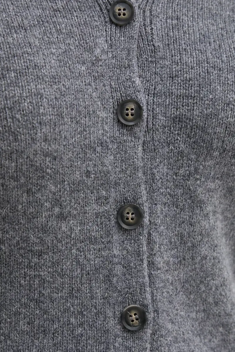 cardigan in lana colore grigio 103ME500L miniatura 5