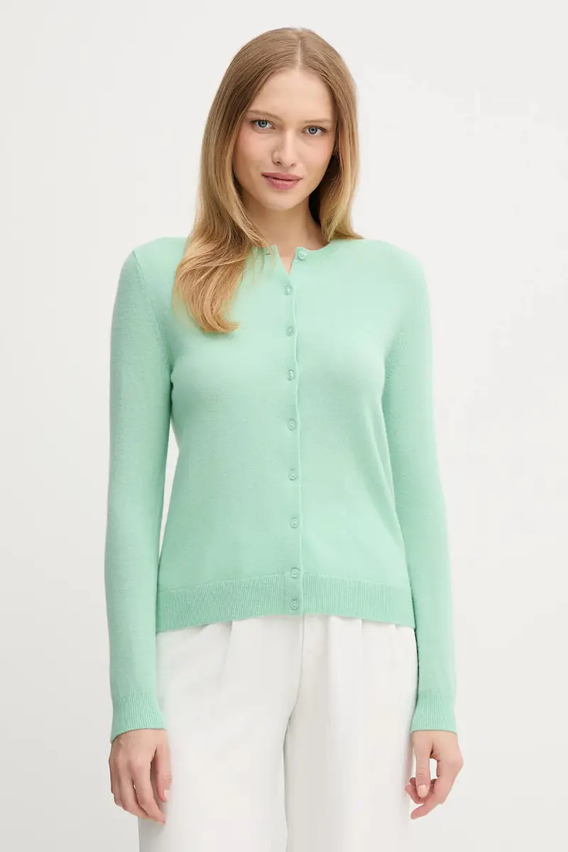 cardigan in lana colore verde