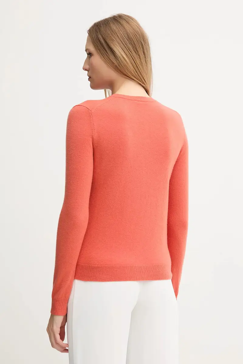 cardigan in lana colore verde Arancione miniatura 3