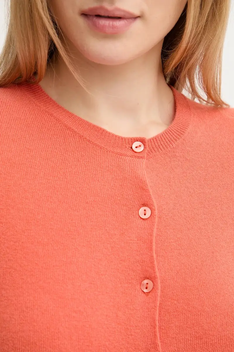 cardigan in lana colore verde Arancione miniatura 5