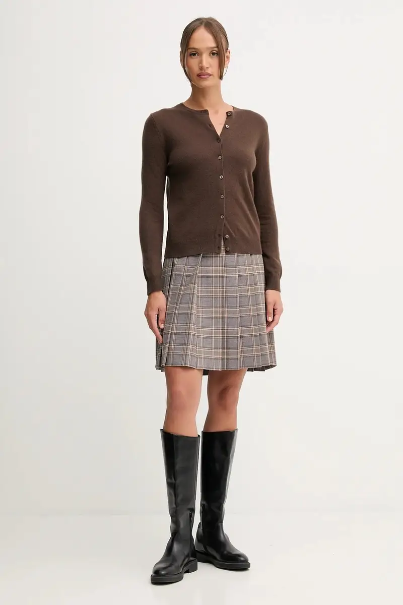 cardigan in lana colore verde Marrone miniatura 2