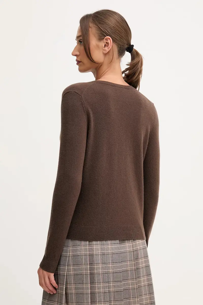 cardigan in lana colore verde Marrone miniatura 3