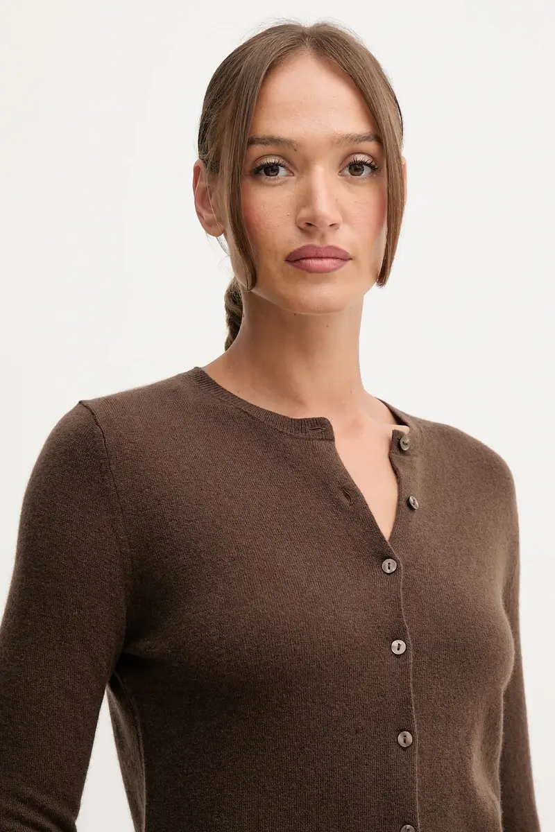 cardigan in lana colore verde Marrone miniatura 4