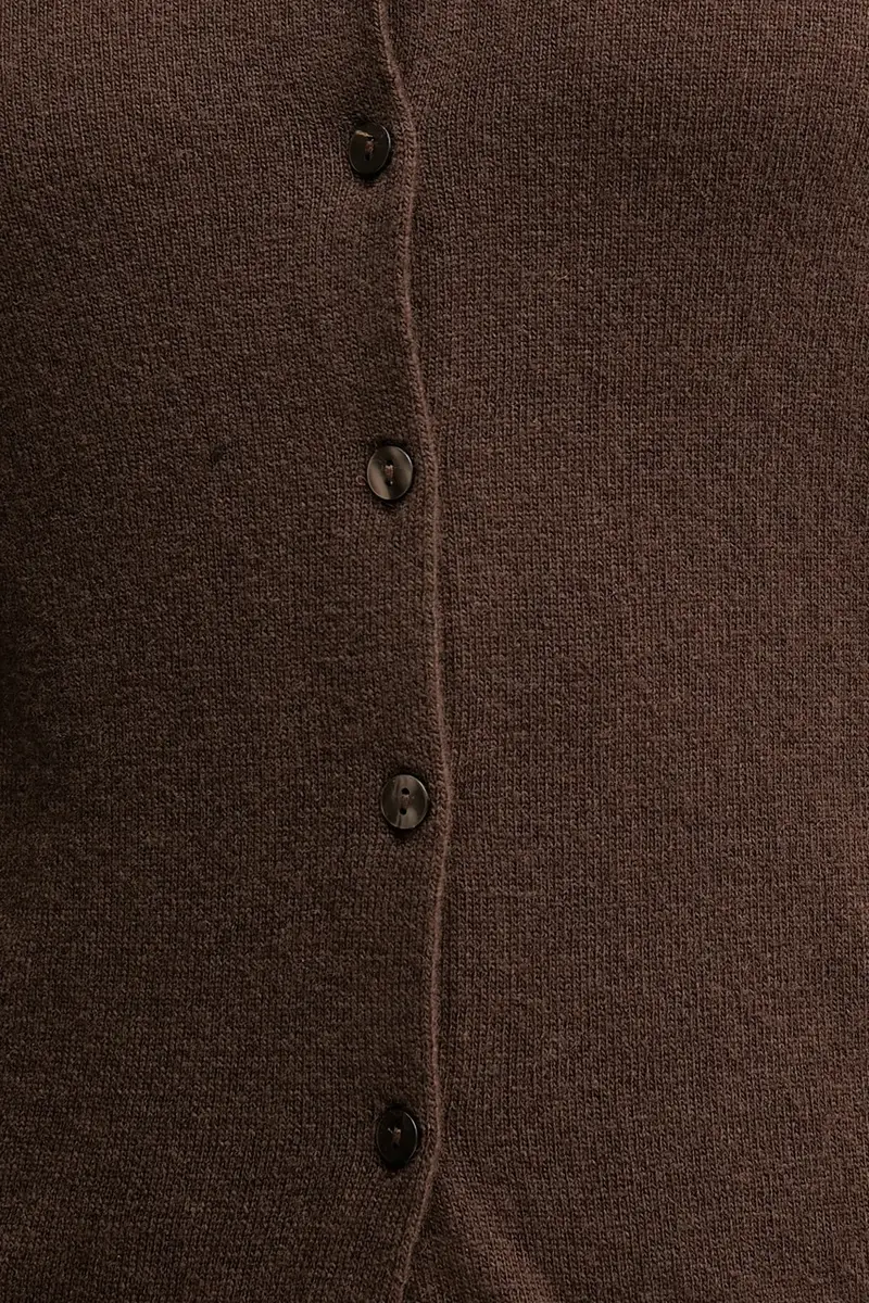 cardigan in lana colore verde Marrone miniatura 5