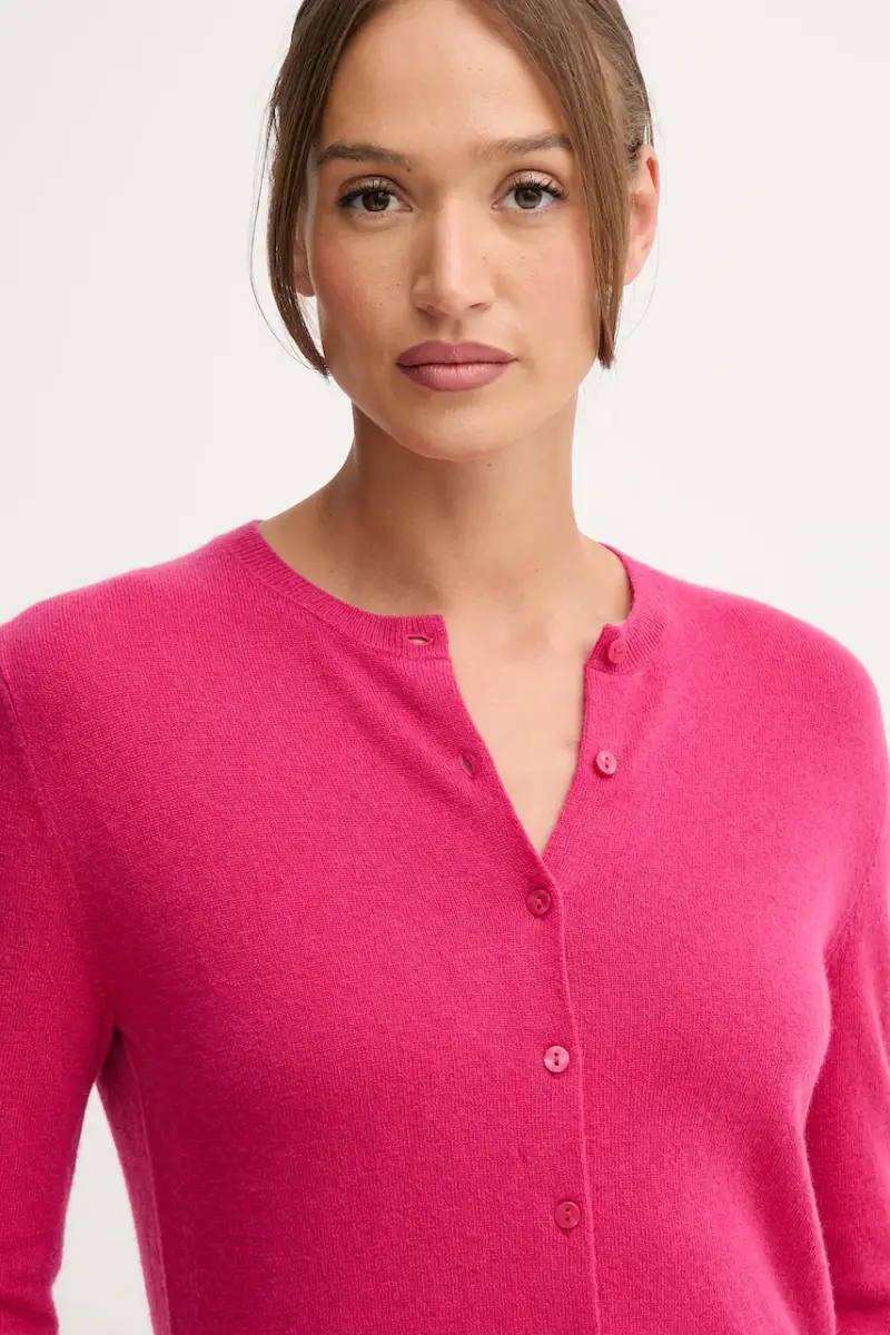 cardigan in lana colore verde Rosa miniatura 4