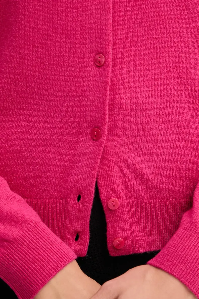 cardigan in lana colore verde Rosa miniatura 5