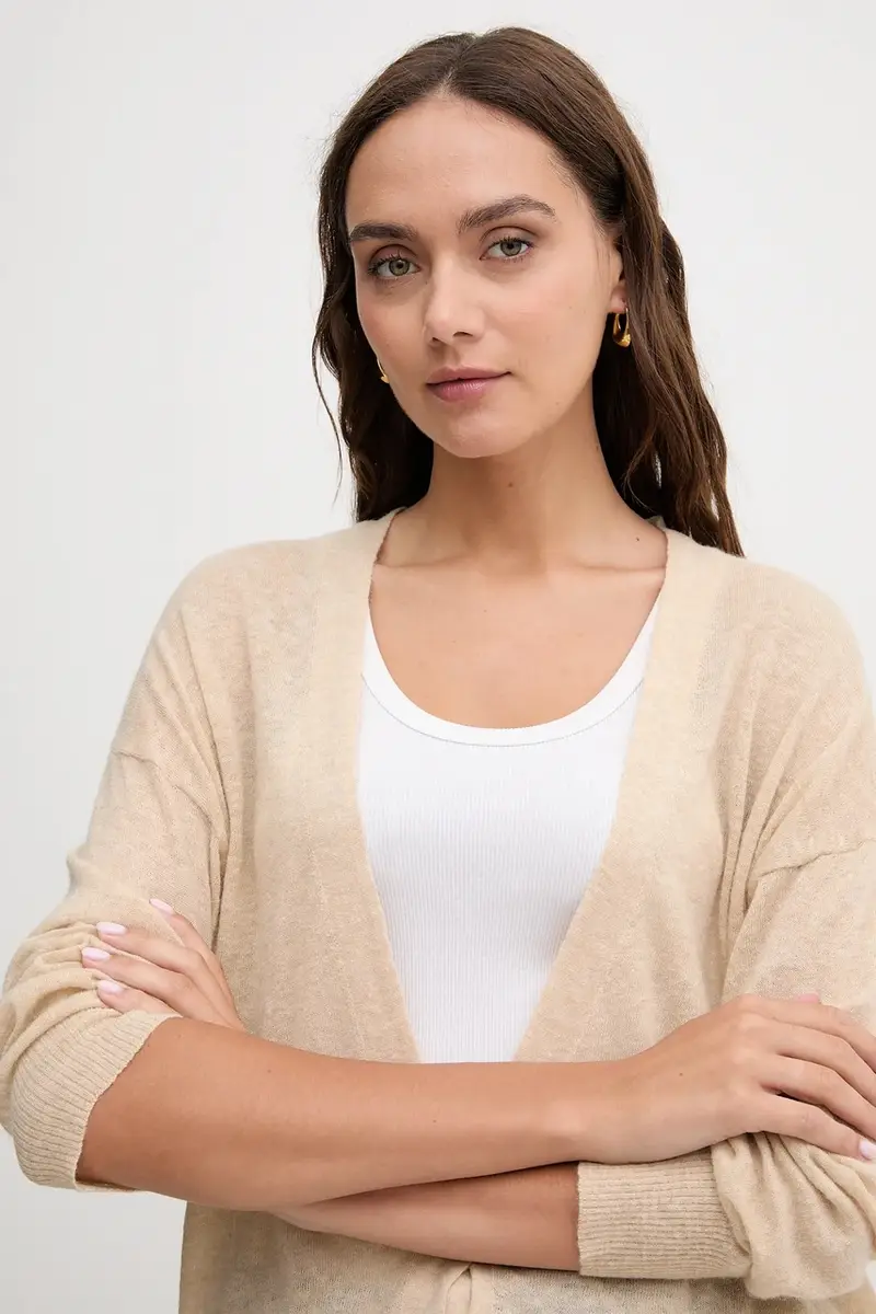 United Colors of Benetton Cardigan Donna Beige 3573670 miniatura 4