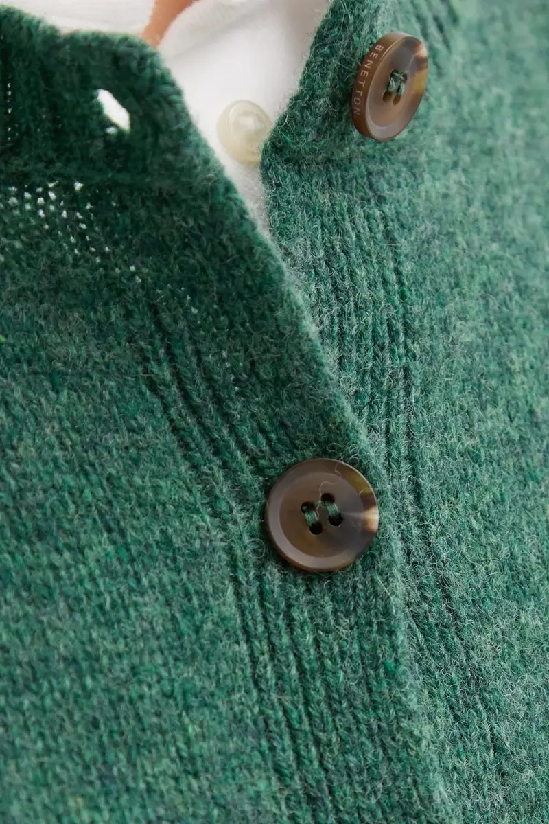 United Colors of Benetton Cardigan Verde 4151221 miniatura 5