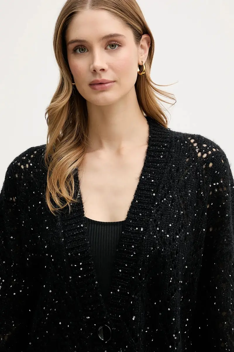 United Colors of Benetton Cardigan Nero 4150535 miniatura 4