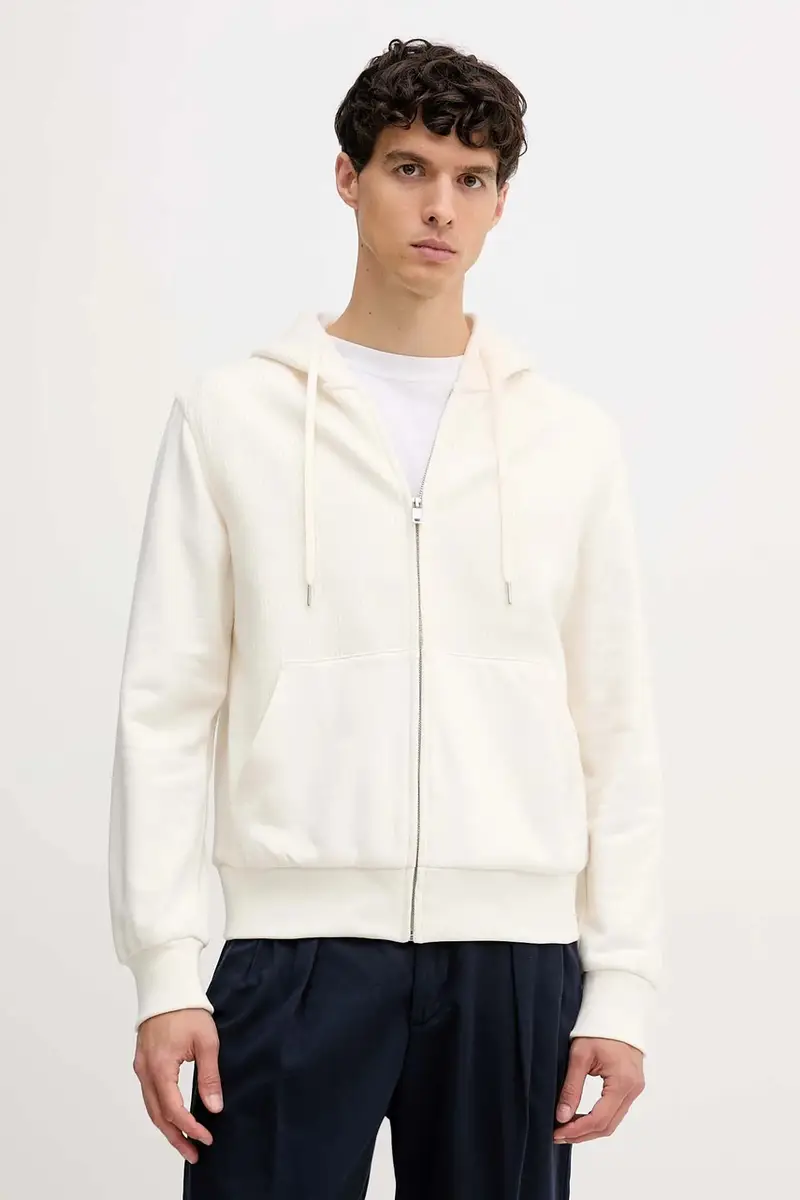 felpa con lana colore beige con cappuccio 3ORNU500S