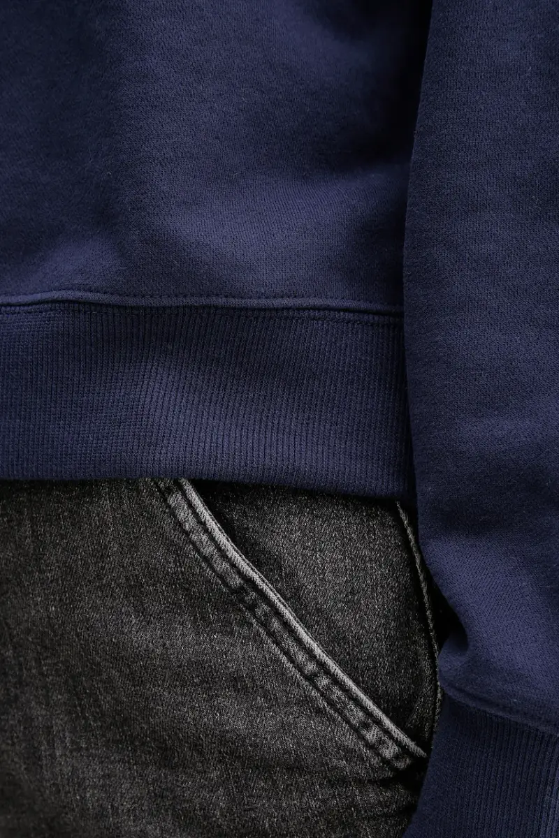 felpa donna colore blu navy con applicazione 3WNWD3011 miniatura 5