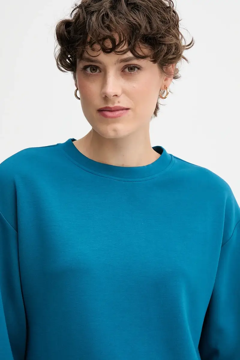 felpa donna colore turchese 3Y2F3M07M miniatura 4