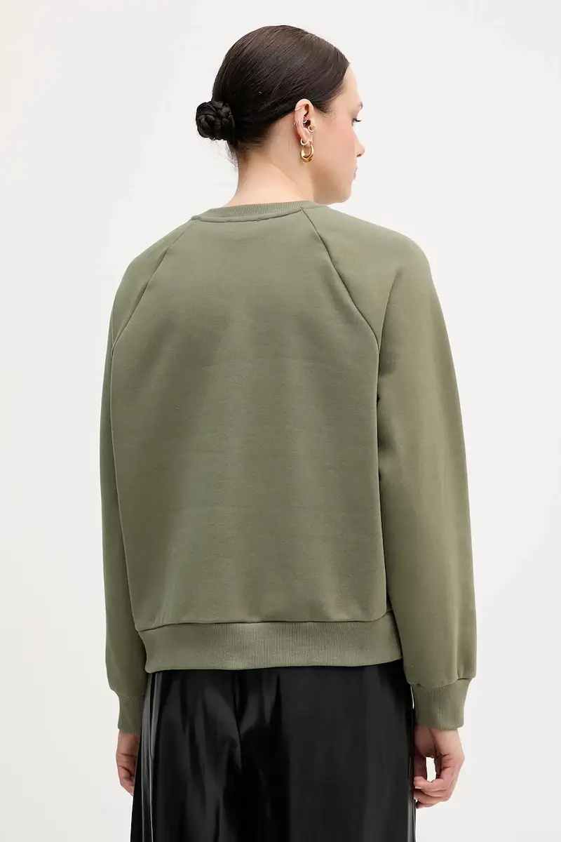 felpa donna colore verde con applicazione 3MTZD10B6 miniatura 3