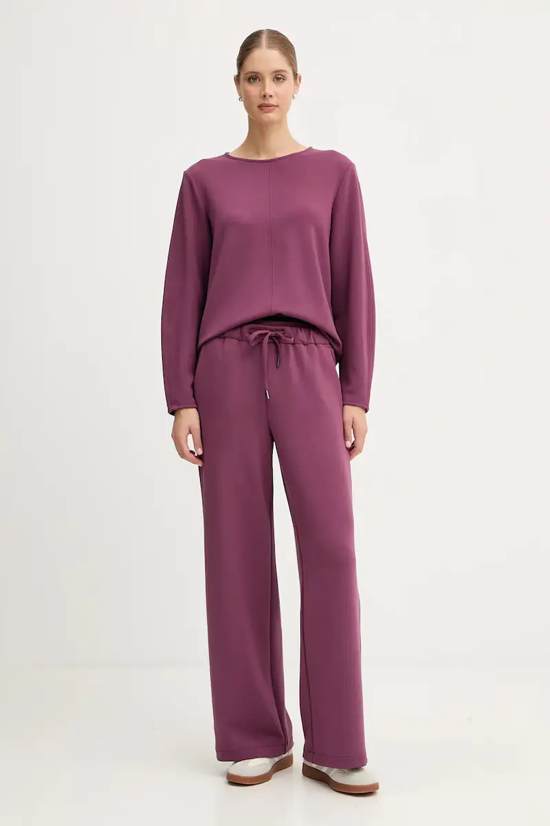 felpa donna colore violetto 3QAFD10AU miniatura 2