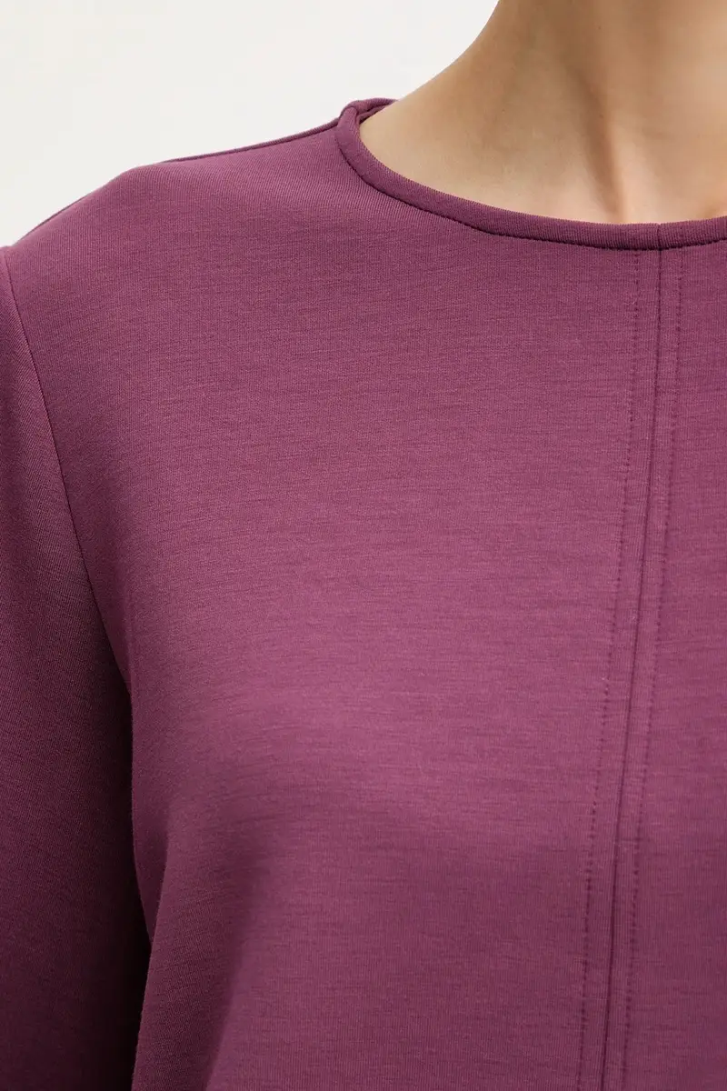 felpa donna colore violetto 3QAFD10AU miniatura 5