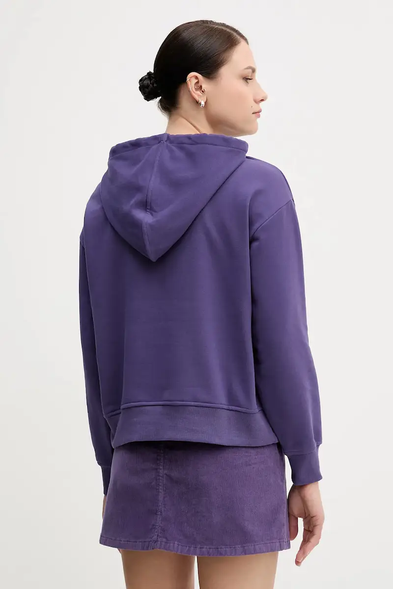 felpa donna colore violetto con cappuccio 3WNWD201C miniatura 3
