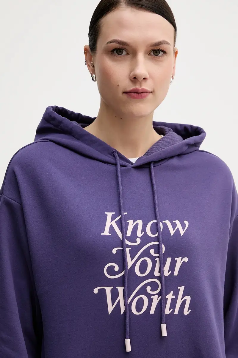 felpa donna colore violetto con cappuccio 3WNWD201C miniatura 4