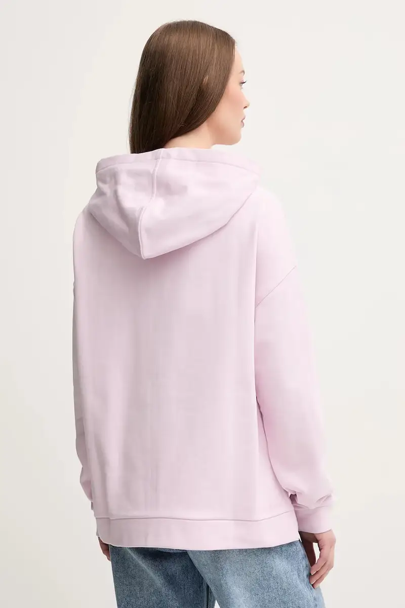 felpa in cotone donna colore rosa con cappuccio 3UNID500R miniatura 3