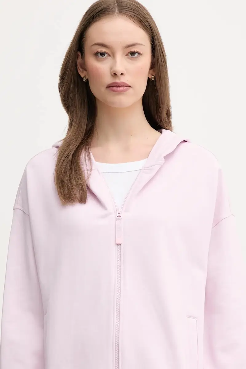 felpa in cotone donna colore rosa con cappuccio 3UNID500R miniatura 4