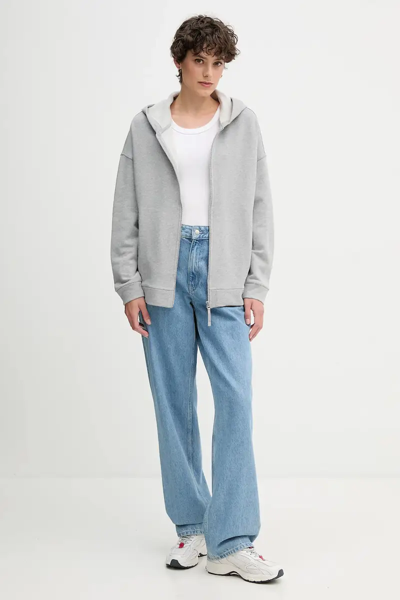 felpa in cotone donna colore rosa con cappuccio 3UNID500R Grigio miniatura 2