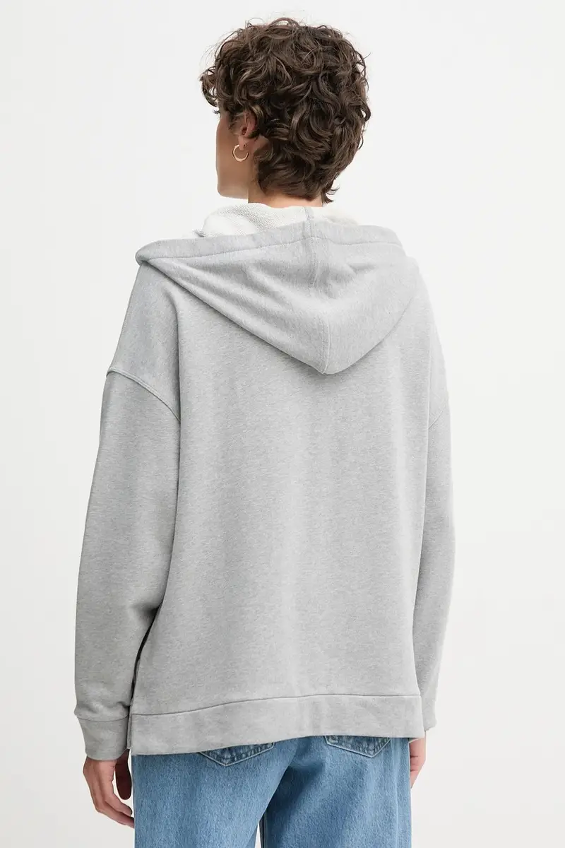 felpa in cotone donna colore rosa con cappuccio 3UNID500R Grigio miniatura 3