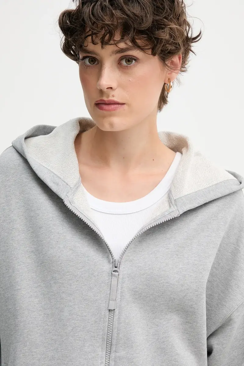 felpa in cotone donna colore rosa con cappuccio 3UNID500R Grigio miniatura 4