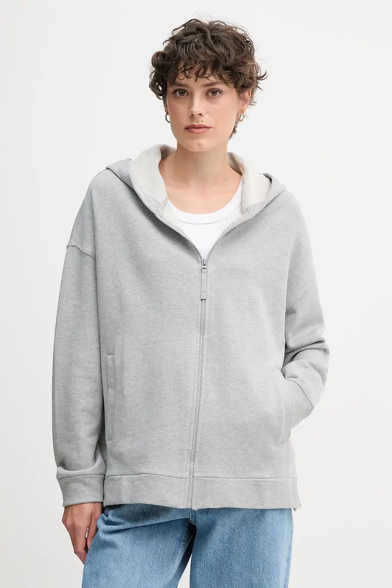 felpa in cotone donna colore rosa con cappuccio 3UNID500R Grigio