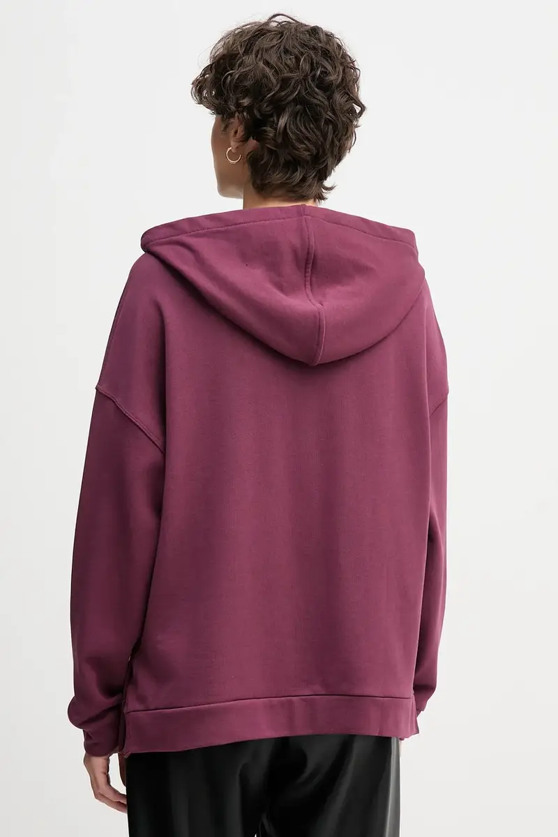 felpa in cotone donna colore rosa con cappuccio 3UNID500R Violetto miniatura 3