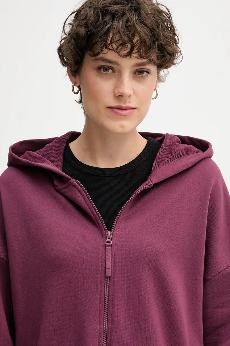 felpa in cotone donna colore rosa con cappuccio 3UNID500R Violetto miniatura 4