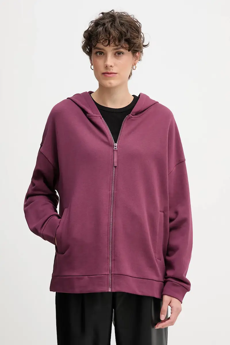 felpa in cotone donna colore rosa con cappuccio 3UNID500R Violetto