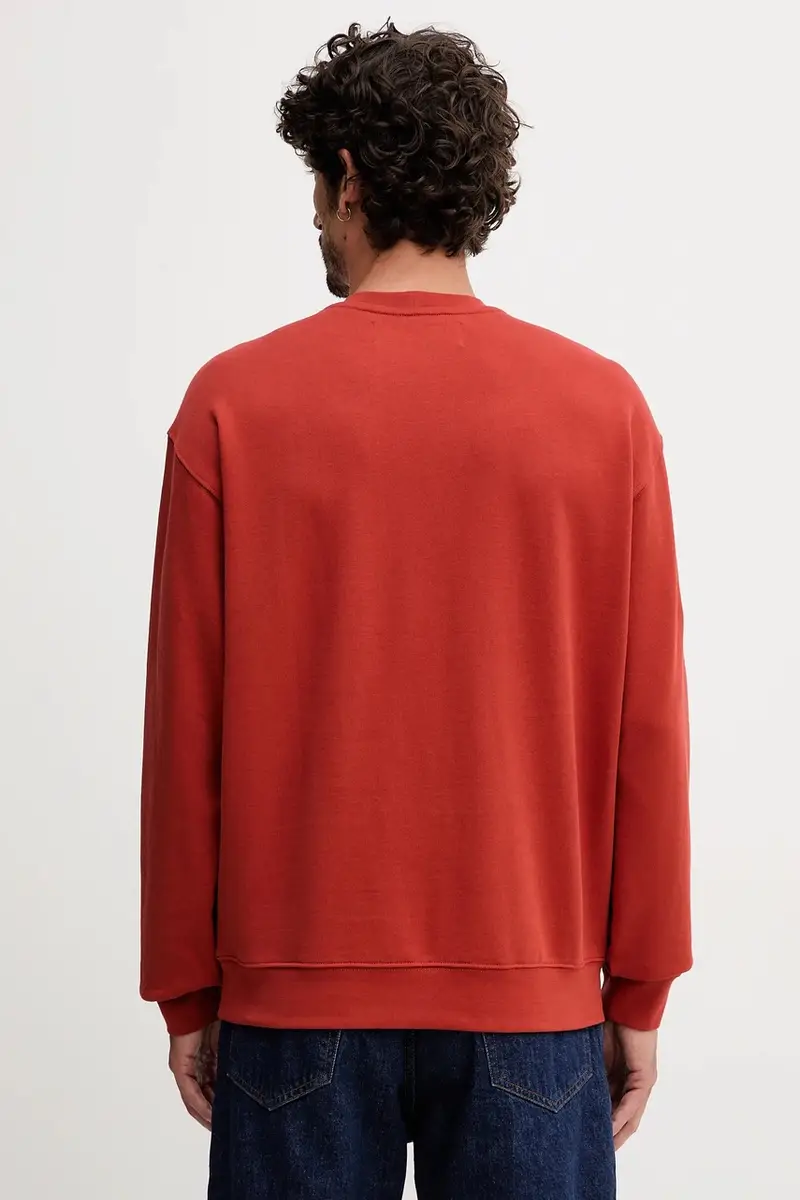 felpa in cotone uomo colore blu 342ZU1093 Arancione miniatura 3