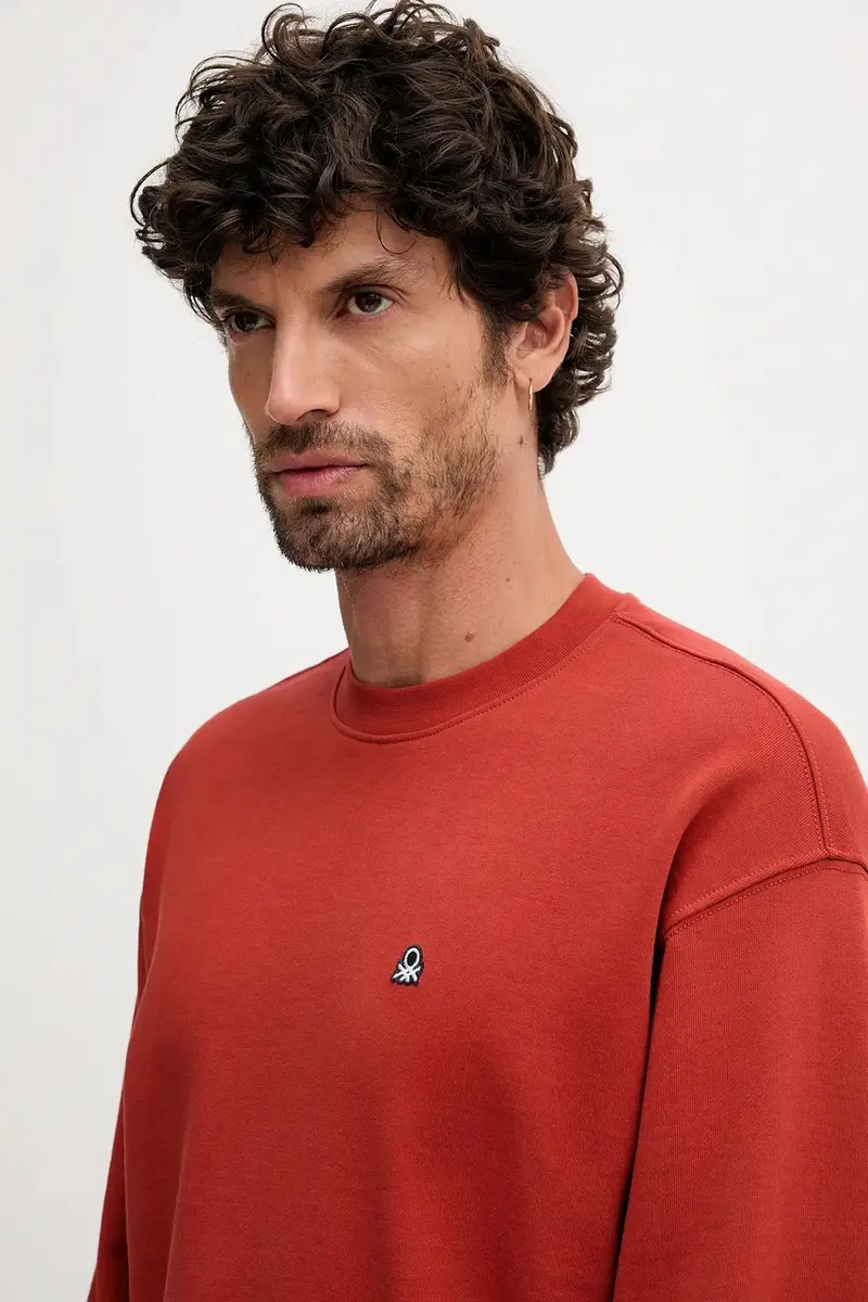 felpa in cotone uomo colore blu 342ZU1093 Arancione miniatura 4