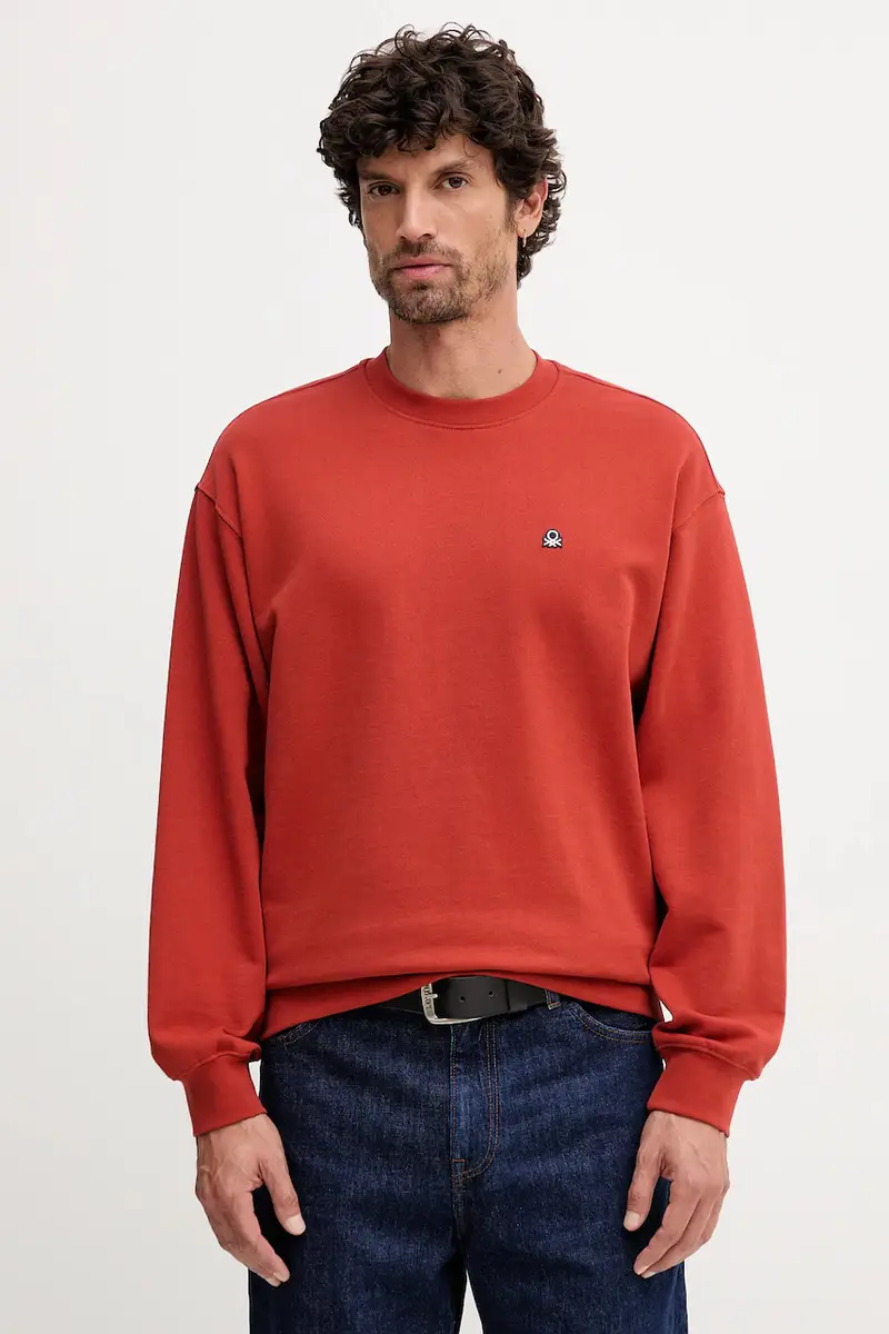 felpa in cotone uomo colore blu 342ZU1093 Arancione