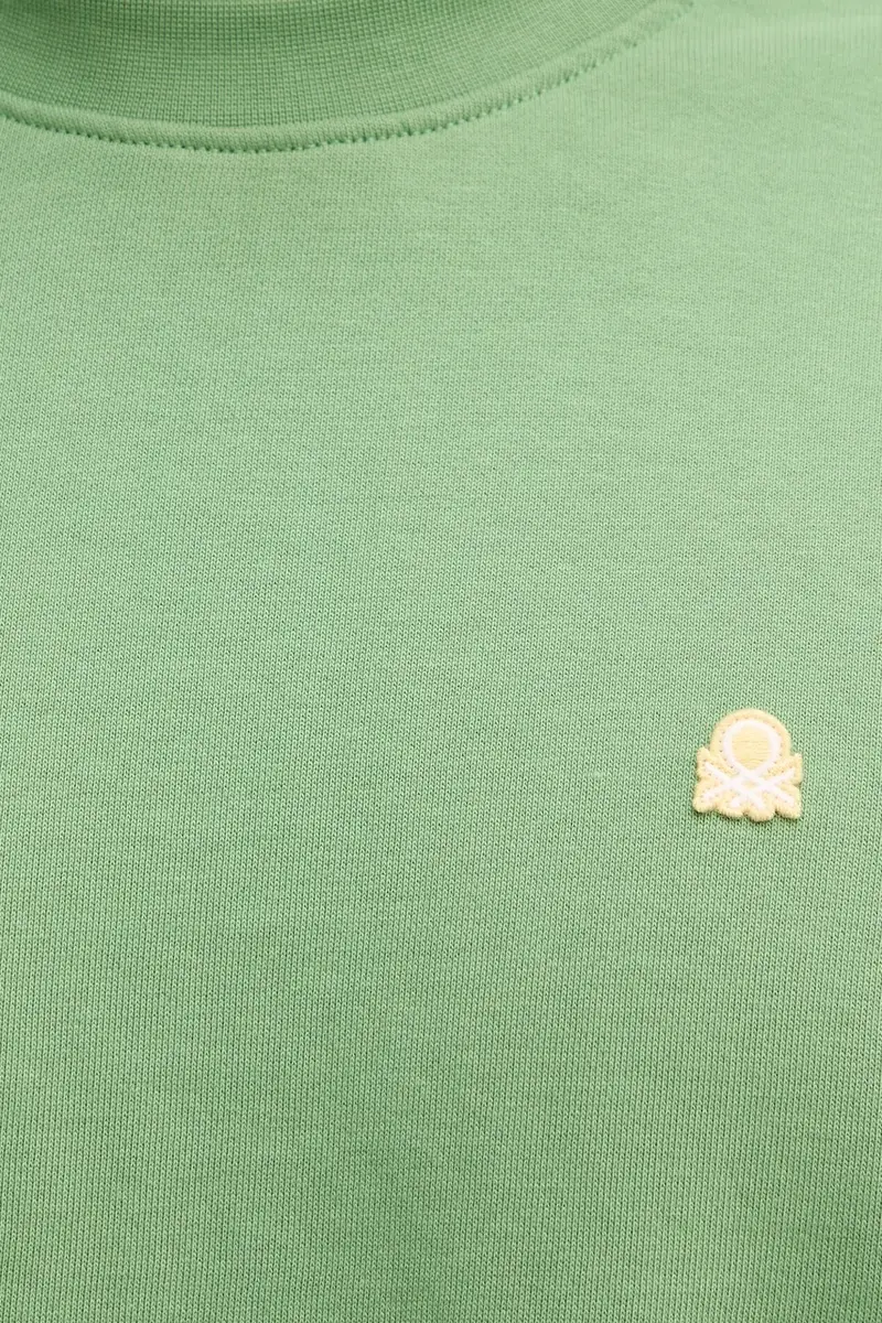 felpa in cotone uomo colore blu 342ZU1093 Verde miniatura 5