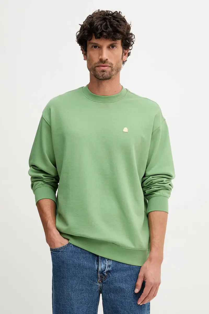 felpa in cotone uomo colore blu 342ZU1093 Verde