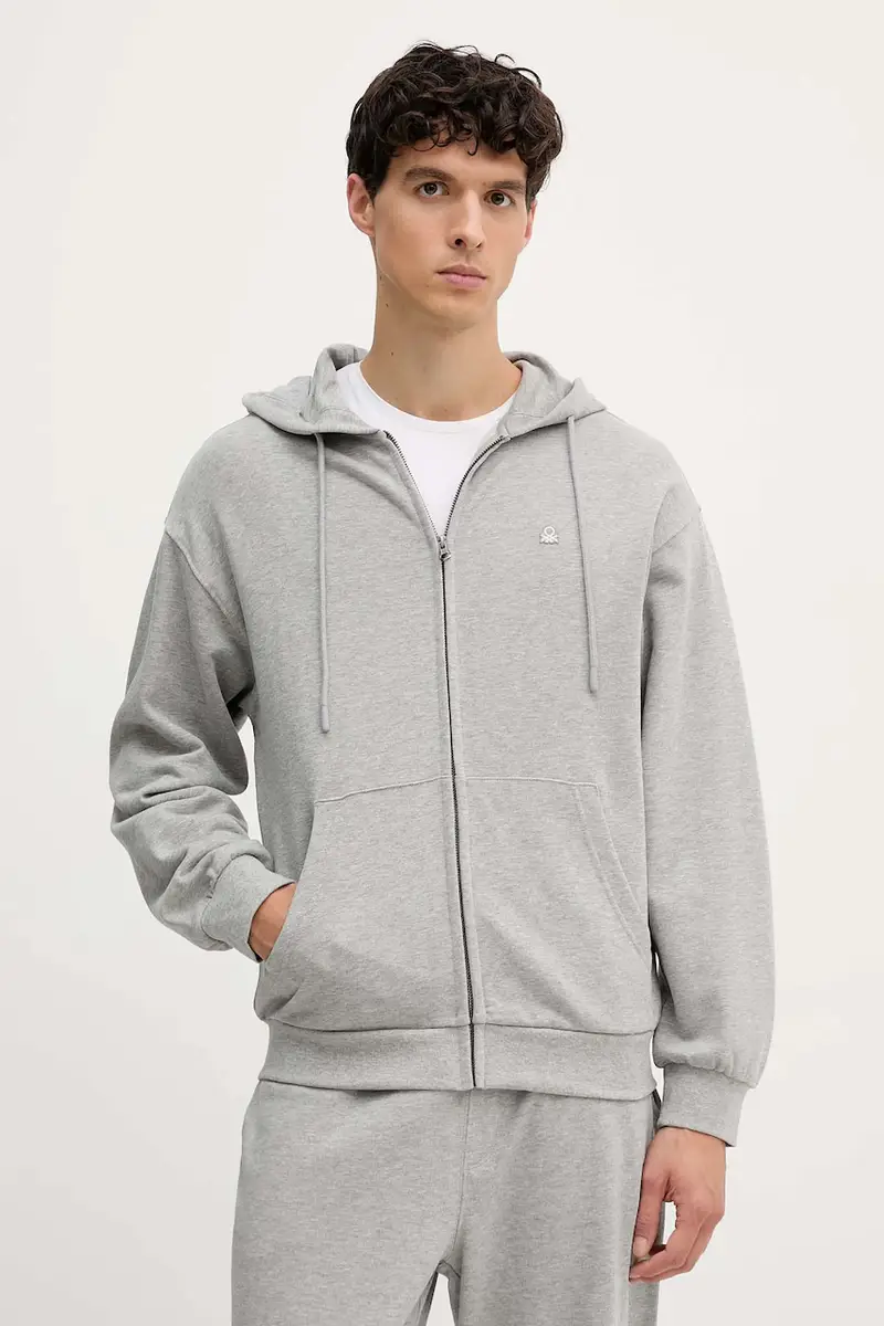 felpa in cotone uomo colore blu con cappuccio 342ZU500P Grigio