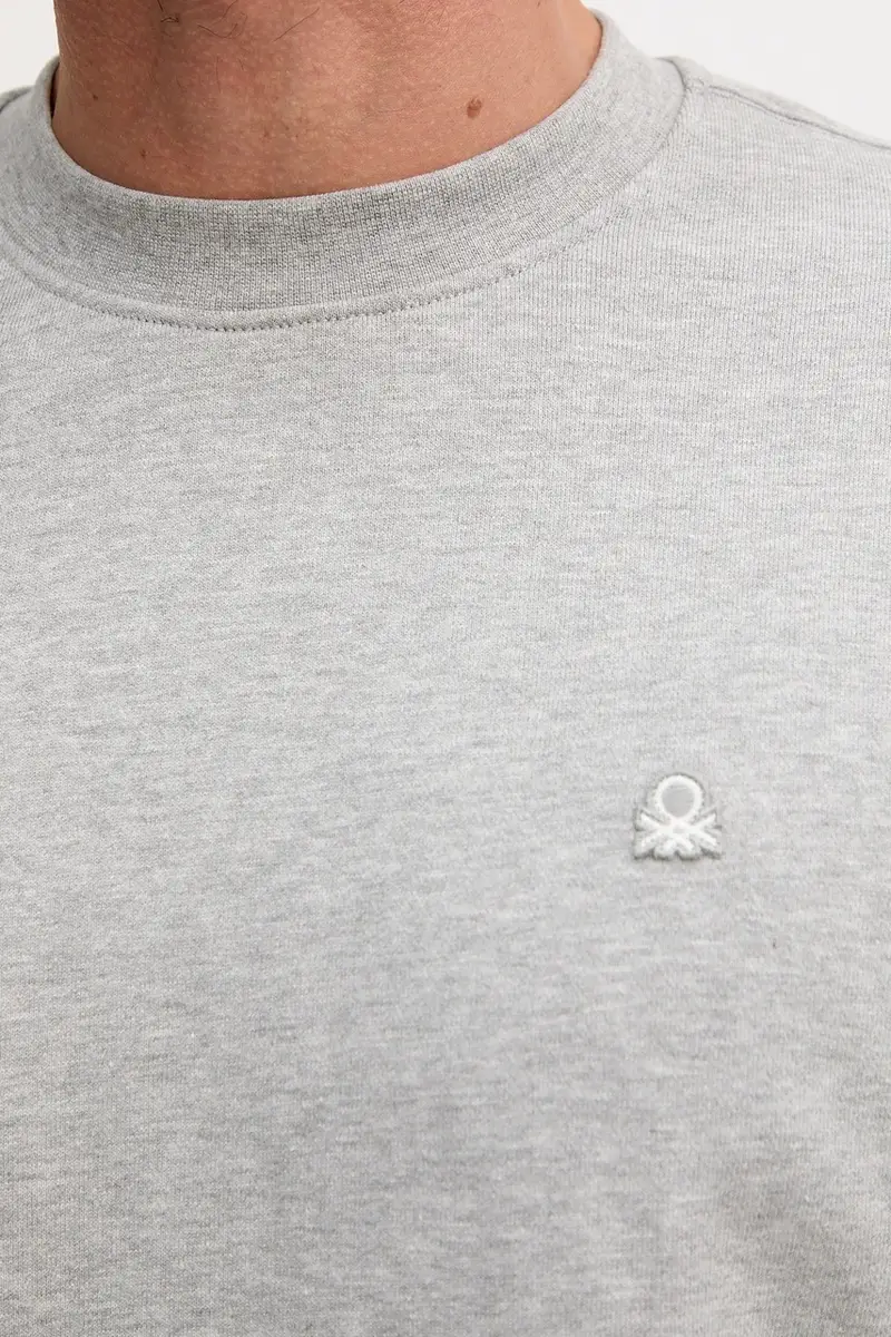 felpa in cotone uomo colore nero 342ZU1093 Grigio miniatura 5