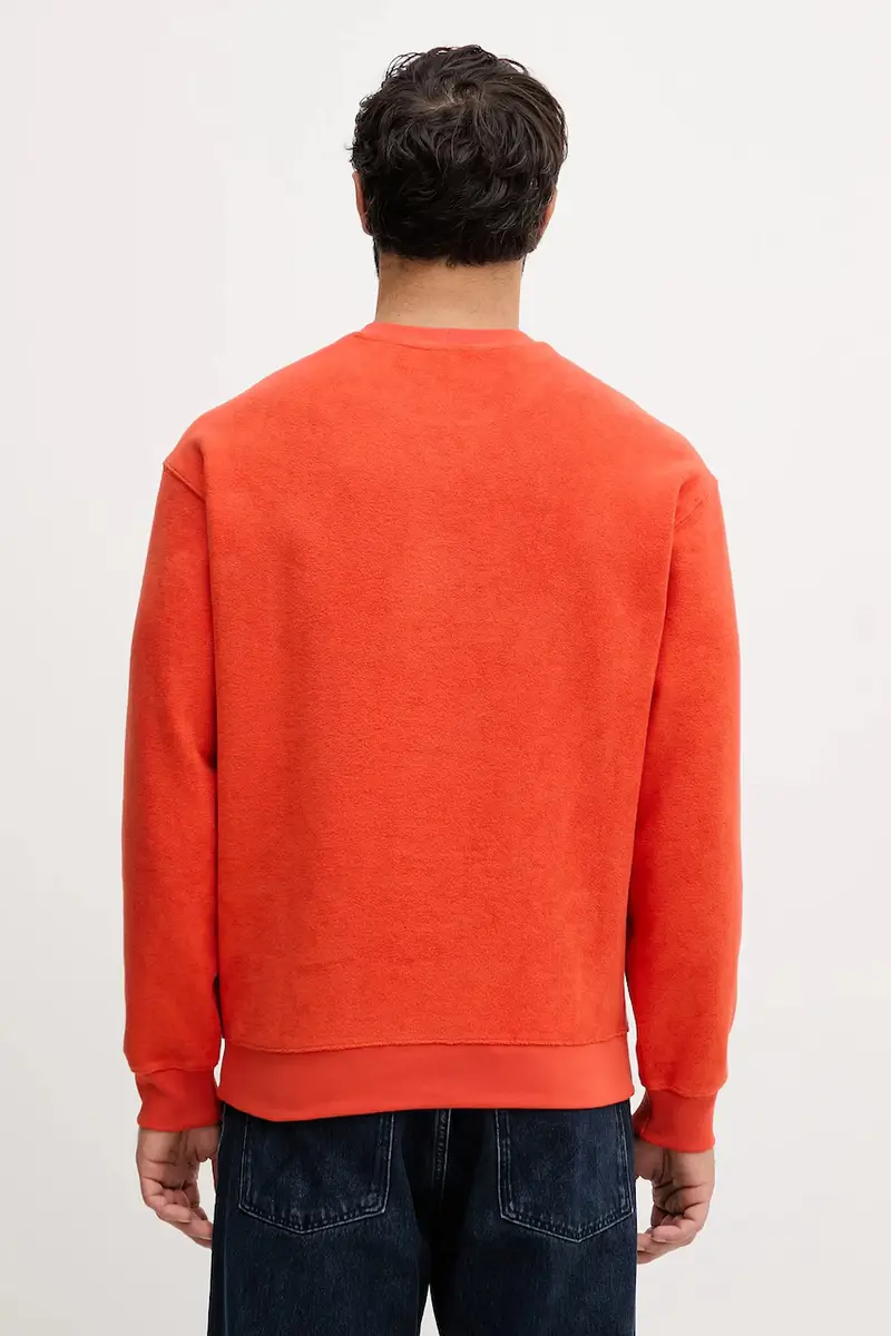 felpa in cotone uomo colore nero 3NMEU109T Arancione miniatura 3