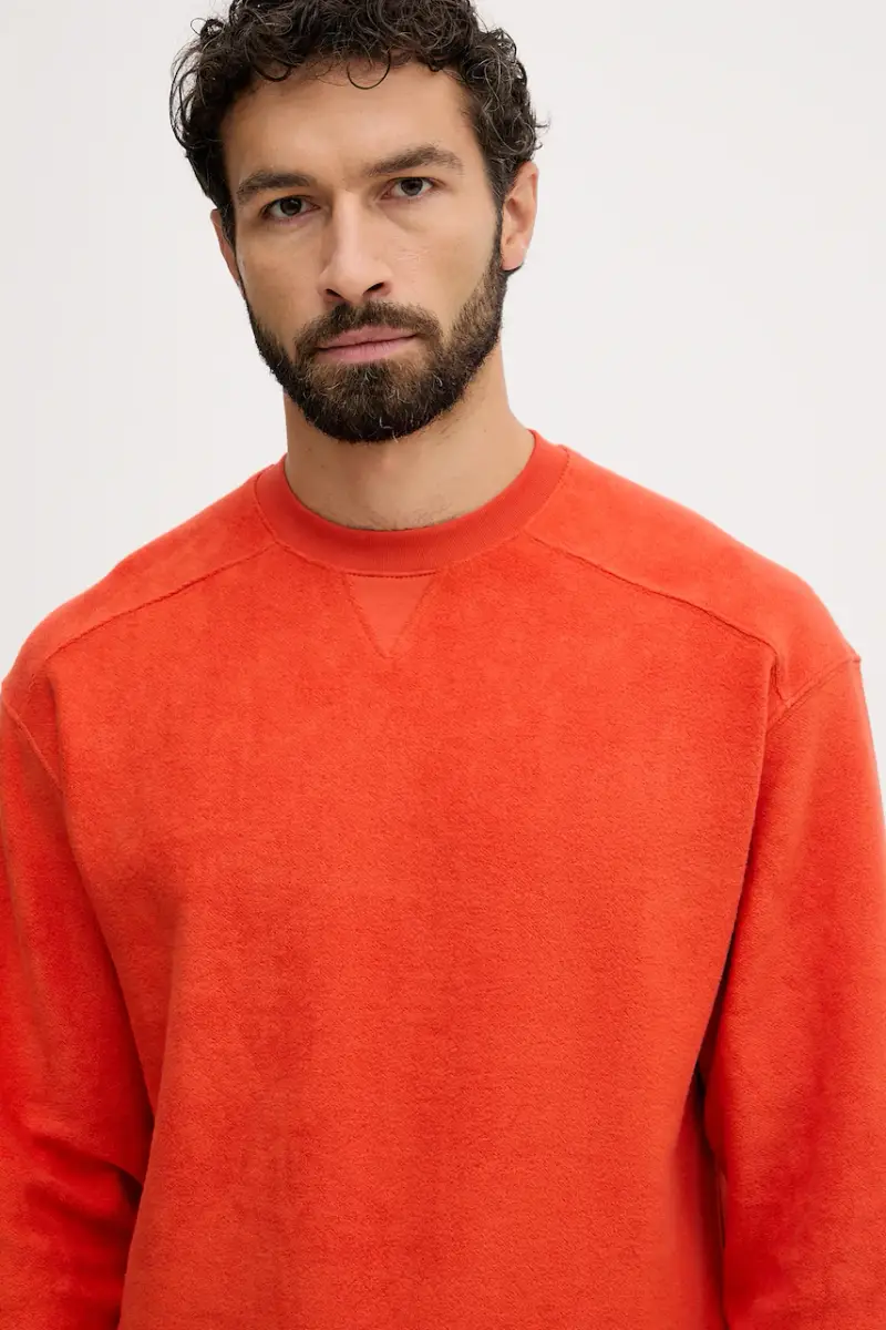 felpa in cotone uomo colore nero 3NMEU109T Arancione miniatura 4