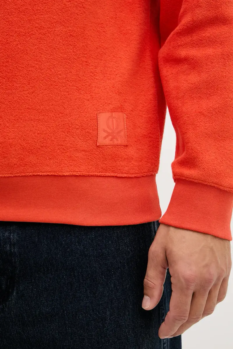 felpa in cotone uomo colore nero 3NMEU109T Arancione miniatura 5