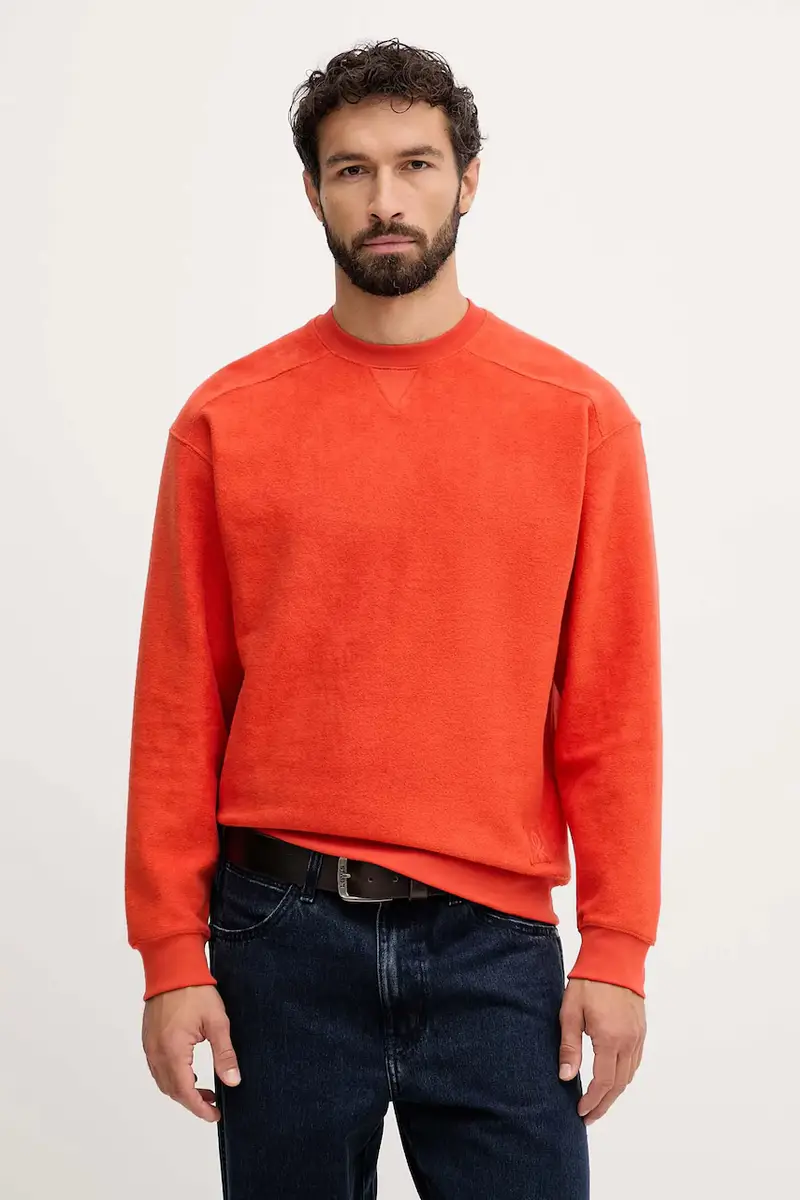 felpa in cotone uomo colore nero 3NMEU109T Arancione